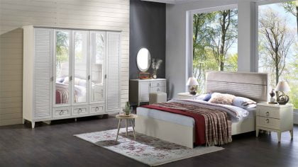 Vilza Спален комплект с 5 крилен гардероб