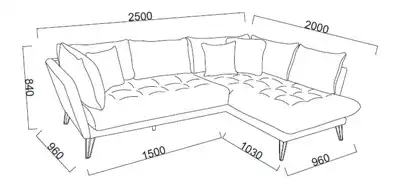 размери на ъглов диван roma от мебели bellona